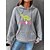 cheap Hoodies &amp; Sweatshirts-Women&#039;s Pullover Casual Pocket Black White Gray Graphic Geometric Letter Casual Hoodie Long Sleeve Fall &amp; Winter Micro-elastic