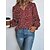 cheap Blouses &amp; Shirts-Women&#039;s Shirt Blouse Pink Wine Green Print Floral Casual Holiday Long Sleeve V Neck Fashion Regular Fit Floral Spring &amp;  Fall