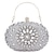cheap Clutches &amp; Evening Bags-Women&#039;s Clutch Evening Bag Wristlet Dome Bag Clutch Bags PU Leather for Evening Bridal Wedding Party with Rhinestone Chain Large Capacity Lightweight in Silver Light Blue Rose Gold