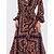 cheap Boho Dresses-Women&#039;s Casual Dress Floral Geometric Swing Dress Wrap Dress V Neck Lace up Print Long Dress Maxi Dress Outdoor Street Fashion Streetwear Loose Fit Long Sleeve Yellow Fall S M L XL XXL