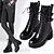 cheap Snow &amp; Winter Boots-Women&#039;s Boots Combat Boots Motorcycle Boots Outdoor Work Daily Solid Color Fleece Lined Mid Calf Boots Winter Block Heel Chunky Heel Round Toe Casual Minimalism Industrial Style PU Zipper Black