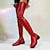 cheap Women&#039;s Boots-Women&#039;s Boots Ladies Shoes Valentines Gifts Motorcycle Boots Plus Size Valentine&#039;s Day Work Daily Solid Color Over The Knee Boots Thigh High Boots Block Heel Chunky Heel Pointed Toe Elegant Fashion