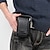 cheap Universal Phone Bags-Men Leather Waist Pack Bag Double Zipper Wallet Cell/Mobile Phone Case Cigarette Pocket Coin Purse Money Male Fanny Belt Bag