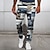 olcso férfi 3D nyomott ruhanadrág-patchwork minta kockás geometria férfi üzleti 3d nyomtatott ruha nadrág nadrág klasszikus fazon lapos elülső nadrág sötétkék derék közepén szabadtéri utcai viselet s 3xl