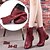 cheap Dance Boots-Women&#039;s Red Lace-Up Leather Dance Boots with Side Zipper, Comfortable and Stylish for Various Dance Styles, Perfect for Performances and Rehearsals
