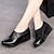 זול נעלים שטוחות לנשים-בגדי ריקוד נשים שטוחות נעלי נוחות בָּחוּץ יומי צבע אחיד עקב טריז בוהן עגולה אלגנטית יום יומי נוחות דמוי עור לואפר שחור
