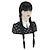 ieftine Peruci Costum-peruca Wednesday Addams femei fete peruci lungi impletite negre pentru fete Wednesday Addams cu colier costum Wednesday Addams