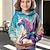 cheap Girl&#039;s 3D Hoodies&amp;Sweatshirts-Girls&#039; 3D Unicorn Hoodie Pullover Long Sleeve 3D Print Galaxy Rainbow Fall Winter Active Fashion Cute Polyester Kids 3-12 Years Outdoor Casual Daily Regular Fit