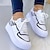 ieftine Adidași de Damă-Pentru femei Adidași Papuci din Pânză pantofi albi Mărime Plus Size Adidași cu platformă În aer liber Zilnic Culoare solidă Vară Toc Platformă Epocă Modă Casual Alergare Pânză Dantelat Negru Alb Bej
