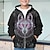 preiswerte 3D-Oberbekleidung für Jungen-Jungen 3D Wolf Kapuzenshirt Mantel Oberbekleidung Langarm 3D-Druck Herbst Winter Modisch Strassenmode Cool Polyester kinderkleidung 3-12 Jahre Outdoor Casual Täglich Regular Fit