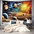 cheap Blacklight Tapestries-Universe Planet Blacklight Tapestry UV Reactive Glow in the Dark Trippy Misty Nature Landscape Hanging Tapestry Wall Art Mural for Living Room Bedroom