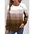 cheap Hoodies &amp; Sweatshirts-Women&#039;s T shirt Tee Brown Button Print Color Gradient Daily Weekend Long Sleeve Round Neck Fashion Regular Fit Painting Spring &amp;  Fall