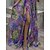 cheap Party Dresses-Women&#039;s Long Dress Maxi Dress Prom Dress Party Dress Wedding Guest Dress Purple Floral Long Sleeve Spring Fall Winter Split Fashion One Shoulder Winter Dress Evening Party Wedding Guest 2023 S M L XL