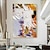 お買い得  抽象画-ハング塗装油絵 手描きの 縦式 抽象画 コンテンポラリー 近代の インナーフレームなし(枠なし)