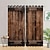 cheap Curtains &amp; Drapes-Blackout Curtain Drapes Farmhouse Grommet/Eyelet Barn Wood Door Curtain Panels For Living Room Bedroom Door Kitchen Window Treatments Thermal Insulated Room Darkening
