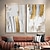 cheap Abstract Paintings-2 Set Modern Canvas Paintings Palette Knife Gold Abstract Thick Oil Painting Home Living Room Decor Wall Art Cuadros Stretched Canvas Hanging pictures