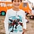 preiswerte 3D-T-Shirts für Jungen-Jungen 3D Dinosaurier Henley-Shirt Langarm 3D-Druck Herbst Winter Sport Modisch Strassenmode Polyester kinderkleidung 3-12 Jahre Rundhalsausschnitt Outdoor Casual Täglich Regular Fit