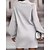 cheap Spring&amp;Autumn Dress-Women&#039;s Casual Dress Sweater Dress Winter Dress Ribbed Mini Dress Active Fashion Daily Date Vacation Long Sleeve Turtleneck Loose Fit 2023 Black White Wine Color S M L XL Size