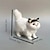 cheap Dolls-Simulated Cat Simulated Gray Cat Small Cat Decorations Flower Cat Crafts Toys Persian Cat Window Decorations（Random cat pupil color）