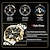 baratos Relógio Automático-Jsdun relógio automático masculino, esqueleto multifuncional, aço inoxidável oco, calendário, fase da lua, relógio de pulso de luxo