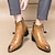 voordelige Dress Boots-Voor heren Laarzen Jurk schoenen Mode laarzen Casual Brits Dagelijks PU Comfortabel Korte laarsjes / Enkellaarsjes Rits Zwart Geel Herfst Winter