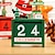 baratos Material de escritório-1pc calendário de contagem regressiva de natal de madeira pintado santa calendário decoração de natal calendário do advento decorações de mesa de festa