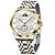 cheap Mechanical Watches-JSDUN Men Automatic Watch for Men Multifunctional Skeleton Hollow Stainless Steel Calendar Moon Phase Luxury Wristwatch