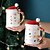 cheap Table &amp; Dining Decor-400ml Christmas Ceramic Mug with Christmas Hat Lid and Gold Spoon Creative Water Milk Tea Cup Cute Christmas Gift for Child Kids Coffee Cup