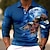 voordelige herenpolo&#039;s met knopen-Voor heren POLO Shirt Golfshirt dier Grafische prints Adelaar Strijkijzer Wijn Blauw-Groen blauw Bruin Groen Buiten Straat Lange mouw Afdrukken Kleding Modieus Streetwear Ontwerper Zacht