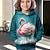 billige piges 3d hættetrøjer og sweatshirts-Pige 3D Flamingo Hattetrøje Pullover Langærmet 3D-udskrivning Efterår Vinter Aktiv Mode Sød Stil Polyester Børn 3-12 år udendørs Afslappet Daglig Regulær
