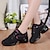 cheap Dance Sneakers-Women&#039;s Dance Sneakers Outdoor Square Dance Plus Size Stylish Flat Heel Round Toe Lace-up Black White Rose Red