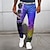 abordables pantalon habillé imprimé en 3D pour homme-Graduel Abstrait Homme Impression 3D Pantalon Extérieur Plein Air Sortie Polyester Jaune Bleu Orange S M L Taille médiale Élasticité Pantalon