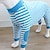 voordelige Hondenkleding-petstyle grote hond streep pyjama rits vierpotige grote hondenjas gouden haar samorabrado
