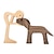 abordables Statues-Sculpture de chien en bois, ornements pour la maison, le bureau, sculpture de chien en bois, décoration de sculpture sur bois