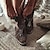 levne Cowboy &amp; Western Boots-Dámské Boty Kovbojské boty Větší velikosti Párty Venkovní Denní Květinový Kotníkové boty Booties Zima Výšivka Květiny Kačenka Palec do špičky Vinobraní Módní Na běžné nošení PU Černá Hnědá Khaki
