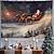 abordables tapiz navideño colgando-Decoraciones navideñas, trineo de renos de Papá Noel, tapiz colgante, arte de pared, tapiz grande de Navidad, decoración mural, fotografía, telón de fondo, manta, cortina, decoración del hogar,