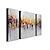 halpa Abstraktit taulut-3 paneelia öljymaalaus 100% käsintehty käsinmaalattu seinätaide kankaalle värikäs vaakasuora abstrakti moderni kodinsisustus sisustus valssattu kangas venytetyllä kehyksellä