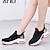 Χαμηλού Κόστους Sneakers Χορού-Γυναικεία Παπούτσια Χορού Στυλάτο Επίπεδο Τακούνι Στρογγυλή Μύτη Δαντέλα μέχρι πάνω Ενηλίκων Μαύρο / Κόκκινο Λευκό Βυσσινί