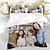 abordables Ropa de cama de impresión digital-Juego de funda nórdica personalizada de algodón 100% natural, juego de cama personalizado, edredón con foto, regalos personalizados para la familia