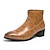 voordelige Dress Boots-Voor heren Laarzen Jurk schoenen Mode laarzen Casual Brits Dagelijks PU Comfortabel Korte laarsjes / Enkellaarsjes Rits Zwart Geel Herfst Winter