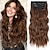 cheap Clip in Extensions-Clip in Hair Extensions Black Mix Blonde (Black with Blonde Highlights) Hairpieces for Women Long Wavy Hair Extensions Synthetic