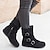 cheap Ankle Boots-Women&#039;s Boots Plus Size Outdoor Daily Solid Color Booties Ankle Boots Winter Buckle Flat Heel Round Toe Elegant Plush Casual Faux Suede Loafer Black Red Brown