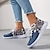 cheap Graphic Print Shoes-Women&#039;s Ethnic Tribal Knit Graphic Print Navy Blue Lightweight Breathable and Soft Lace-Up Flyknit Sneakers