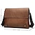 cheap Men&#039;s Bags-Men&#039;s Crossbody Bag Messenger Bag PU Leather Office Daily Zipper Large Capacity Solid Color Black Brown Khaki