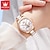 baratos Relógio Automático-Olevs marca de luxo relógio mecânico automático moda feminina senhoras relógio elegante cerâmica relógio de pulso casual feminino montre femme