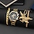 ieftine Ceasuri Quartz-3 bucăți/set ceas de cuarț pentru bărbați la modă &amp; colier casual &amp; brăţară