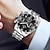 お買い得  クォーツ腕時計-VA VA VOOM 男性 クォーツ ファッション ビジネス 腕時計 ムーンフェイズ表示 光る パーペチュアルカレンダー カレンダー 鋼 腕時計