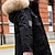 Недорогие Верхняя одежда-Дети Мальчики Пух Верхняя одежда Детская куртка-пуховик Сплошной цвет Длинный рукав кнопка Пальто на открытом воздухе Круто Повседневные Черный Зима 7-13 лет