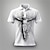tanie męskie polo zapinane na guziki-Wytłaczany wzór Jezus Męskie Zabytkowe 3D Nadruk Na zewnątrz Dzienne zużycie Streetwear Poliester Krótki rękaw Wieczorne Koszulki polo Czarny Biały Jesień S M L Polo z klapami