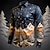 preiswerte Herrenhemden mit Grafik-Tree Mountain Casual Herrenhemd Outdoor Street Herbst&amp;amp; Winter-Turndown-Langarmshirt in Schwarz, Gelb, Dunkelmarine, S, M, L